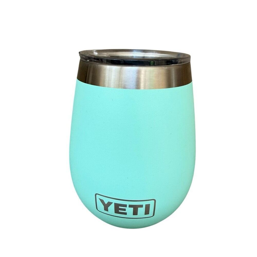 YETI 10 oz Rambler Wine Tumbler in Seafoam featuring double-wall vacuum insulati